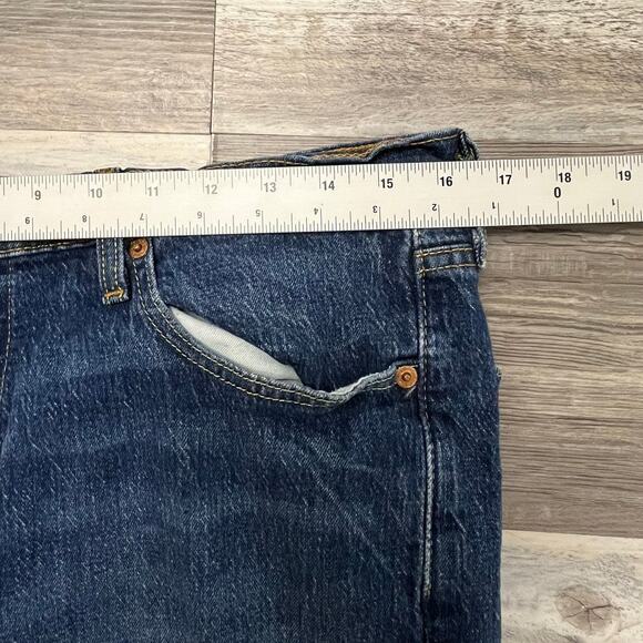 Levis 541 Dark Wash Blue Mens 33x29 Athletic Fit Tapered Denim Jeans Red Tab - Picture 7 of 12